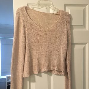 Brandy cropped knitted sweater (pale pink)